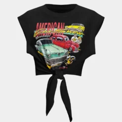 Car Letter Print Round Neck T-Shirt -Women's Clothing Store e707bf02 f532 44b6 900b 7a5812ce9a00