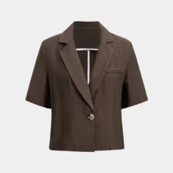 Solid Button Short-Sleeve Shirt