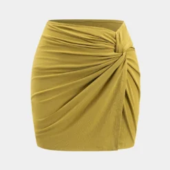 Ruched Asymmetrical Twist Knot Skirt