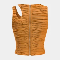 Pleated Cut Out Zipper Tank Top -Women's Clothing Store e8ed883c ba55 4da2 aff0 554e6e40ba14