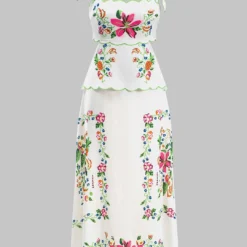 Floral Print Tie Up Backless Maxi Dress