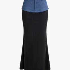 Denim Patchwork Skirt