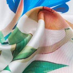 Floral Leaves Print Satin Button Short-Sleeve Shirt -Women's Clothing Store e9af5116 d2ff 401a 9c9b 30d05366b438