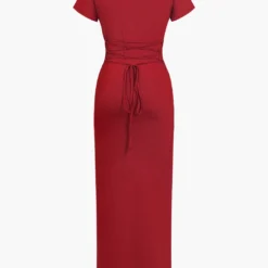 Solid Asymmetrical Knot Maxi Dress -Women's Clothing Store e9f5941a b81c 47b9 8c59 2fbe44cb8df5