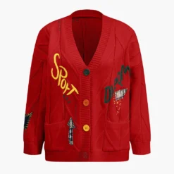 Letter Embroidery Sweater Cardigan -Women's Clothing Store ea88c6d4 1289 4546 a861 499bb929ba3e