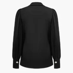 Solid Satin Button Long-Sleeve Shirt -Women's Clothing Store ec3c8c10 240f 44f8 aaeb 4e43e2a12c3c