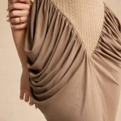 Ruched Sleeveless Round Neck Slit Maxi Dress -Women's Clothing Store ec4e7a7b 8950 48ac a4bd fa81ce91ff9b