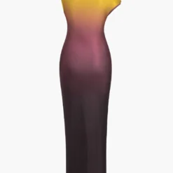 Ombre Print One Shoulder Asymmetrical Maxi Dress -Women's Clothing Store ecf1e829 5ae0 4922 8aa8 0aa22f66d402