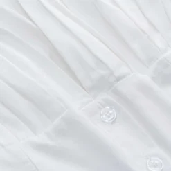 Pleated Button Corset Short-Sleeve Shirt -Women's Clothing Store ed198e58 0a40 4042 857d a0682c3405ba