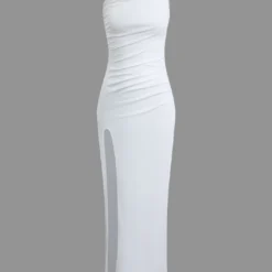 Twist Asymmetrical Slit Maxi Dress