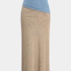 Patchwork Asymmetrical Sweater Skirt
