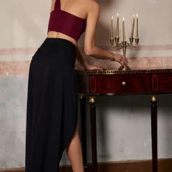 Ruched Slit Midi Skirt -Women's Clothing Store ee4d0a0f 8615 40f5 ba1f 4ef23b0a7817