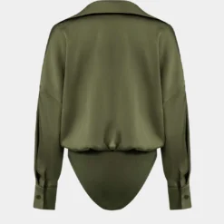 Patchwork Satin Bodysuit -Women's Clothing Store ee86a7da 1918 4353 9b91 d30a8421eaf2