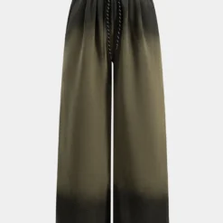 Ruched Drawstring Wide Leg Trousers