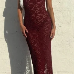 Lace Bustier Slit Slip Maxi Dress -Women's Clothing Store eec6bcd2 9e20 4827 b4ee abbdb636996f