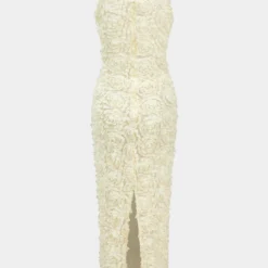 Appliques V-neck Slit Maxi Dress -Women's Clothing Store f09b1b26 6c8e 4baa 94ed 9b25d0c1e280