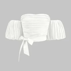 Textured Pleated Tie Knot Short-Sleeve Top -Women's Clothing Store f136bc91 8597 4054 8528 e9239e50c4cc