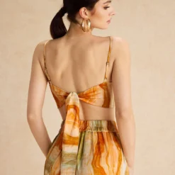 Tie Dye Print Tie Front Slip Cami Top -Women's Clothing Store f15325f1 07ab 4dbb 95f9 c027707e7e8d