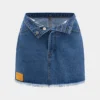 Denim Frayed Pocket Skirt