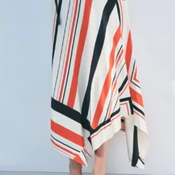 Stripes Print Asymmetrical Skirt -Women's Clothing Store f24dba9f 5d9b 4042 9848 751cbe6484e4