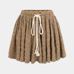 Ripped Drawstring Skirt
