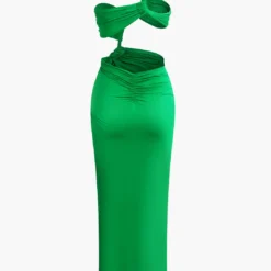 Asymmetrical Twist Ruched Slit One Shoulder Maxi Dress -Women's Clothing Store f52d4d94 98b7 4089 9ed6 accc628e0749