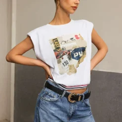 Car Letter Digital Pattern Print Sleeveless T-Shirt -Women's Clothing Store f564e62b 08c8 4371 89e6 86e8fa0781be