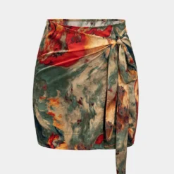 Ruched Tie-Up Detail Skirt