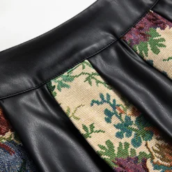 Jacquard Faux Leather Patchwork Skirt -Women's Clothing Store f6d85f8f 7605 429c 8495 575e540f9b37