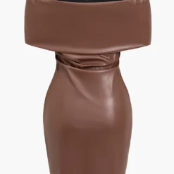 Solid Bow Faux Leather Off Shoulder Mini Dress -Women's Clothing Store f7f4e76b 335d 497f a78d bb9e125ccf88