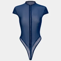 Sheer Mesh Short Sleeve Bodysuit