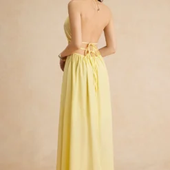 Halter Neck Cut Out Sleeveless Maxi Dress -Women's Clothing Store f8b43f16 833c 4959 a1de c145ceedd72e