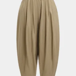 Linen Ruched Barrel Trousers