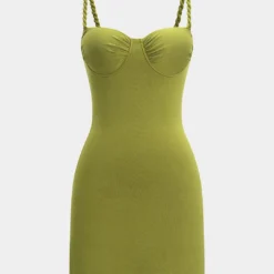 Bustier Ruched Braided Sleeveless Mini Dress