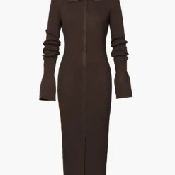 Shell Sleeve Ribbed Buttons Down Maxi Dress -Women's Clothing Store fbe46501 6c5a 48a4 b693 85f61b32214d