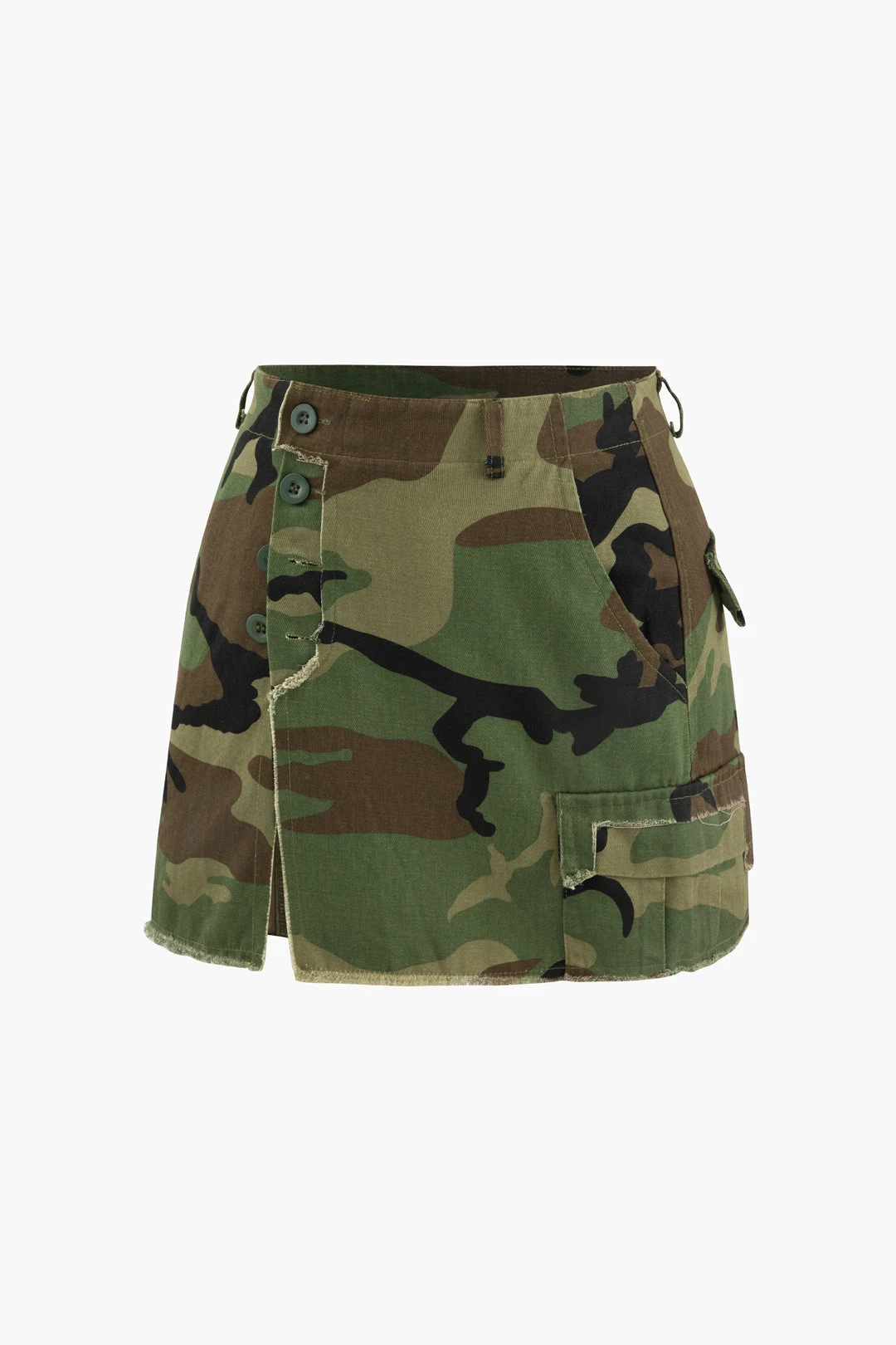Camo Frayed Hem Cargo Skirt 6 Camo Frayed Hem Cargo Skirt - Image 6
