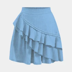 Linen Ruffle Skirt -Women's Clothing Store fd013e06 4c2f 4881 b20f 7a3c3611b9ad