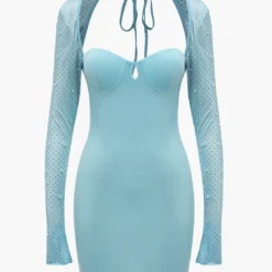 Backless Tie-Up Pearl Mini Dress -Women's Clothing Store fddc8140 87b1 461f a17b 3cf79135fa34