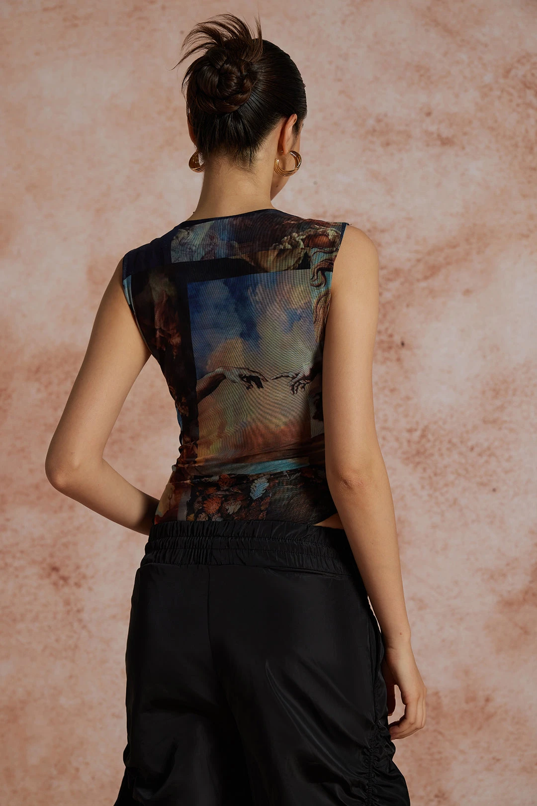 Renaissance Print Sleeveless Mesh Bodysuit 7 Renaissance Print Sleeveless Mesh Bodysuit - Image 7