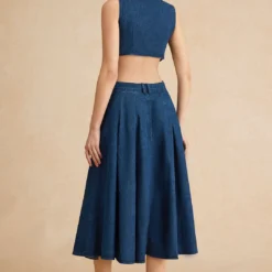 Denim Button Cut Out Dress -Women's Clothing Store fe8d2f41 9611 4352 8958 fea73da717b8