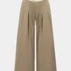 Striped Print Pleated Wide Leg Trousers