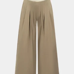 Striped Print Pleated Wide Leg Trousers